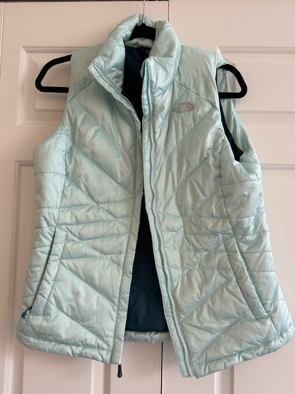 The North Face Teal and Light Aqua Quilted Vest